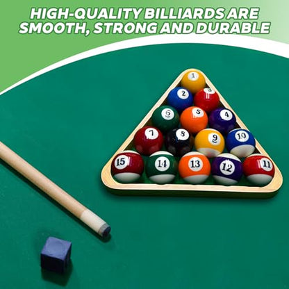 HMQQ Billiard Balls Set, 2-1/4" Regulation Size Pool Table Balls, Complete 16 Resin Pool Ball Set with Cue Ball, Smooth True Roll, Polished Finish for 8-Ball & Home Bar Tables - style: 2-Pack 2-1/4" pool ball