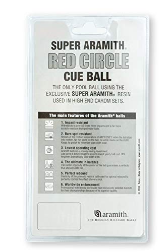 Aramith Super Pool Cue Ball 2 1/4" with Red Circle in a Blister