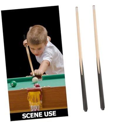 HEMOTON 2Pcs Short Pool Cue Stick Billiard Cue for Lightweight Wood Design for Practice and Tight Spaces Convenient for Pool Table Use