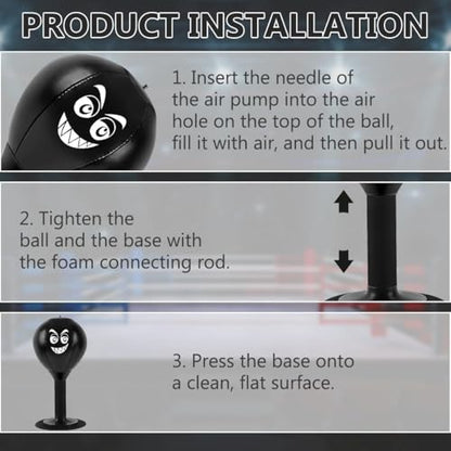 Desktop Punching Bag, Stress Buster with Suction Cup for Office Table and Counters, Heavy Duty Stress Relief Ball, Desk Boxing Punch Ball