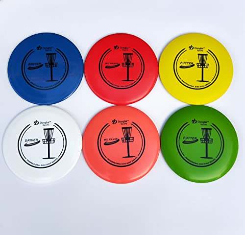 Disc Golf Starter Set with 2pcs Driver, 2pcs Mid-Range, 2pcs Putter, 1pc mini Marker and Towel, Without Bag