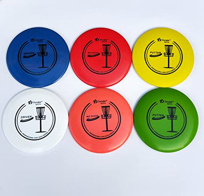 Disc Golf Starter Set with 2pcs Driver, 2pcs Mid-Range, 2pcs Putter, 1pc mini Marker and Towel, Without Bag