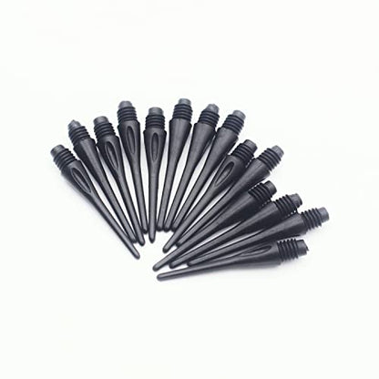 2BA Thread Plastic Tip Dart Points 500 Pack Soft Dart Tips Replacement Plastic Dart Tips with Case Dart Accessories Black