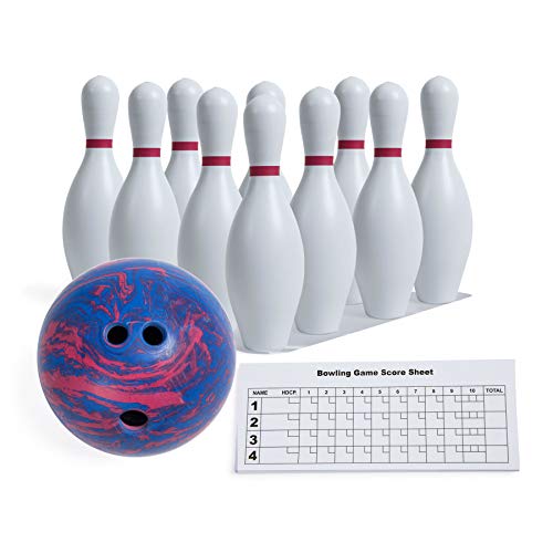 Champion SportsWeighted Foam Bowling Pin Set - color: White, size: 10 Pin Set (With Plastic Ball)