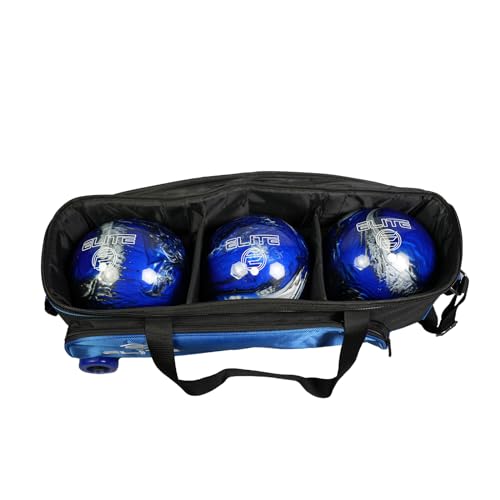 ELITE 3 Ball Slim Triple Tote Bowling Bag | Great for Tournaments and Travel | Rolling Bowling Bag With Wheels | Removable Shoe Compartment | Bowling Bags With USB Charging Port and Storage Pockets