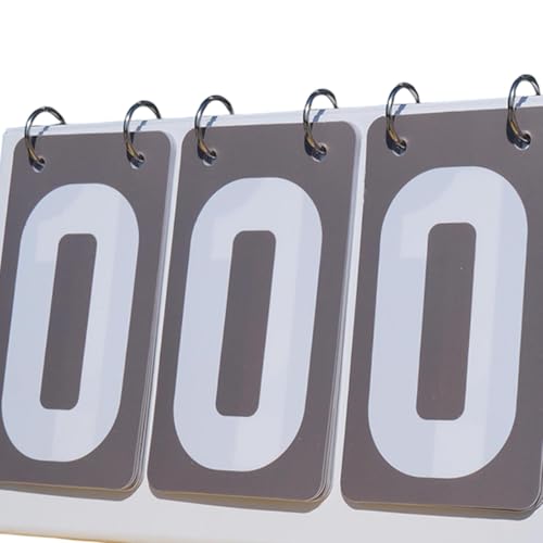 harayaa Sports Scoreboard Flip Number Score Board Lightweight Tabletop 4 Digit Scoring Counter PVC Construction Suitable for Basketball Football Table Tennis