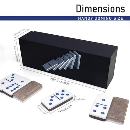 IDTQ Transparent Black Dominoes Set for Adults - Classic Double 6 Dominoes with 28 Tiles - Sleek Dark Tones Board Game for Game Nights & Gifts - color: Black