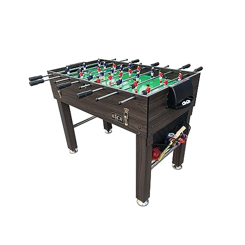 KICK Quad 48" 4-in-1 Multi Game Table – Foosball, Billiards/Pool, Glide Hockey & Ping Pong - color: Brown