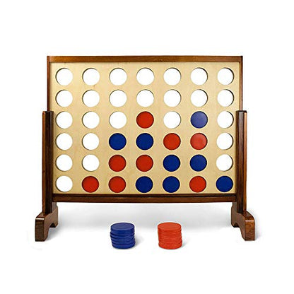 Giant 4 Connect in a Row with Carrying Case and Stained and Finished Legs and Frame