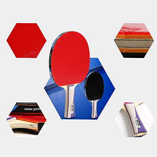 Professional Table Tennis Bat 5 Layers of Wood and 2 Layers of Carbon Fiber / 9 Stars/Short Handle (9 Stars Long Handle) - size: Long Handle