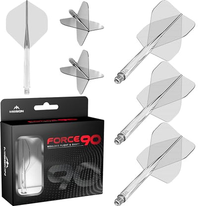 Mission Force 90 - New Moulded Flight & Shaft System - Clear - Standard No2 - size: Tweenie