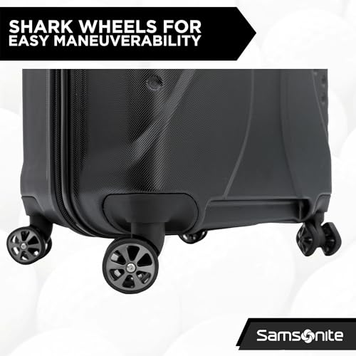 Samsonite Tour Pro Golf Hard Case Travel Bag | Lightweight, Durable ABS Shell, 360 Degree Multi-Directional Shark Wheels - color: Jet Black