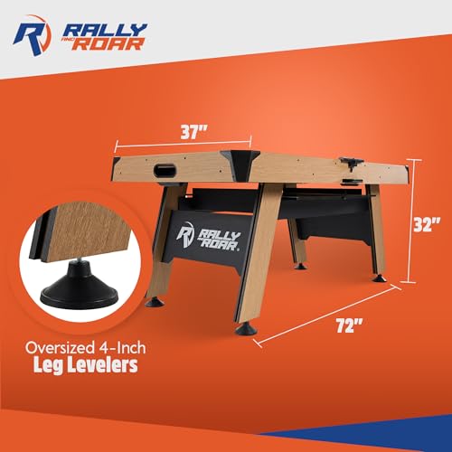 Rally and Roar 72 Inch Air Hockey Table with LED Scorer and Table Tennis Top
