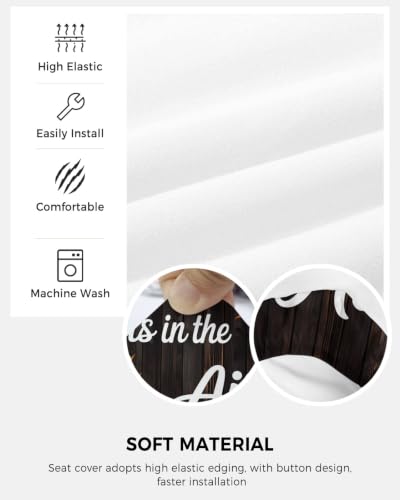 Savannan Office Chair Cover, Fall is in The Air Words Protective Stretch Elastic Universal Cover for Desk Task Chair,Computer Rotating Chair 1 Pcs Autumn Maple Leaf on Wood