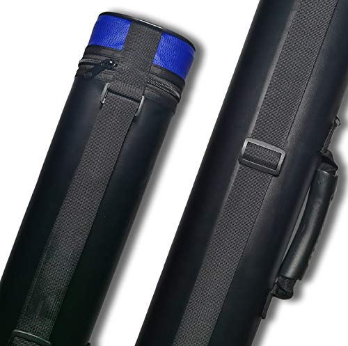 2x2 Hard cue case Oval Pool Cue Billiard Stick Carrying Case - color: A03-Blue