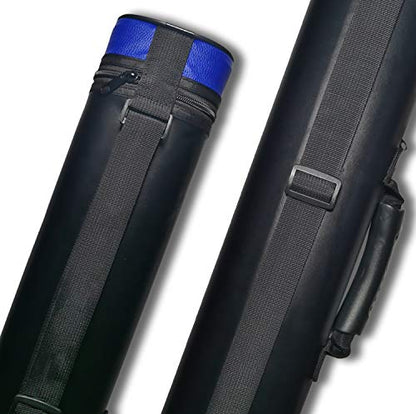 2x2 Hard cue case Oval Pool Cue Billiard Stick Carrying Case - color: A03-Blue