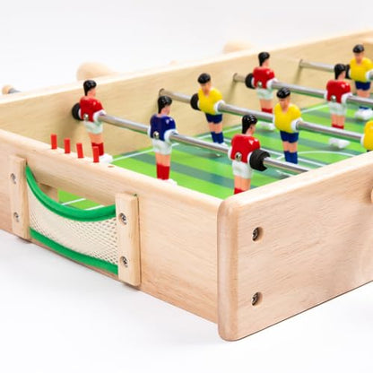 Wooden Tabletop Game Set, Mini Foosball & Ice Hockey Table Combo | 2 in 1 Tabletop Game, Desktop Ice Hockey Toy, Two Player Sports Game