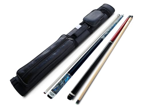 Combo Deal ! Champion Constellation Pool cue and Nemesis Jump and Break cue, Pro Taper,2X2 Cue Case, Two Champion Gloves - size: Jump break cue 19oz, Playing cue 18oz, style: Model 2