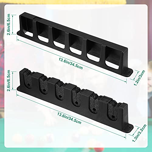 Skylety 2 Pieces Pool Stick Holder Pool Cue Rack for 6 Cue Wall Mounted Table Stick, Balls Billiard Table Accessories for Game Room Bars Clubs Billiard Players