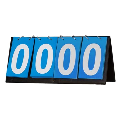 Tabletop Scoreboard Large Numbers 4 Digit Score Keeper Sports Scoreboard for Table Tennis Competition Indoor Outdoor Games - color: Blue