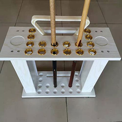 Pool Stick Holder, Pool Cue Rack, Freestanding Pool Table Cue Organizer with Ball Storage and Tripod Slot