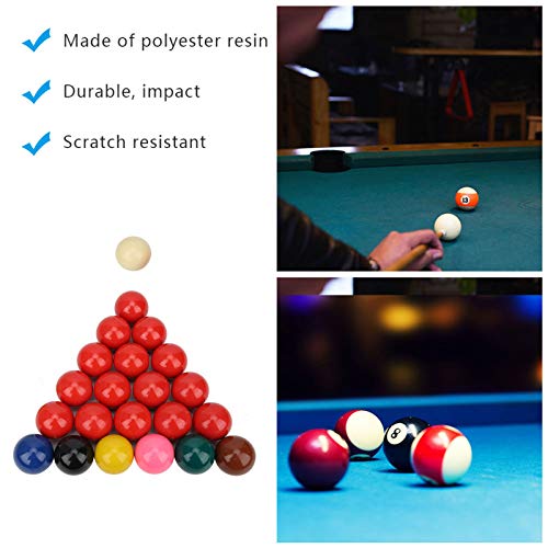 Snooker Balls Set, 22-Piece Tournament Weight (141g) 52.5mm Phenolic Resin Pool Balls for Table Cue Game