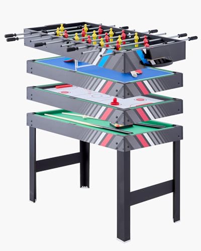VEVOR 3-in-1/4-in-1 Combo Game Table Set, 48"/54" Air Hockey, Ping Pong & Foosball Combo, with Pucks & Pushers, Multi Combination Table for Family Game Room or Office - style: 4-in-1