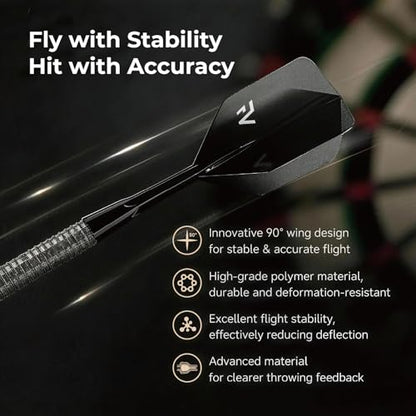 FunVision Aero Darts Flight and Shaft, Integrated Flight & Shaft System, Professional 2-in-1 Molded Darts Wings Accessories（3PCs ） - color: Green