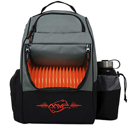 MVP Disc Sports Shuttle Disc Golf Backpack Bag (Choose Your Style and Color) - color: Gray/Orange, style: Without Velcro Side Panel