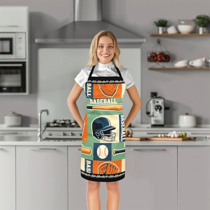 Castle Fairy Cartoon Baseball Kitchen Apron,Bow Knots Waterproof Apron - color: Blue Green Orange