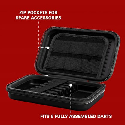 Target Darts Takoma XL Darts Wallet Case, Red – Holds 6 Darts, Protective EVA Holder with Double Zip Lock Pouches – Professional Dart Accessories - color: Red