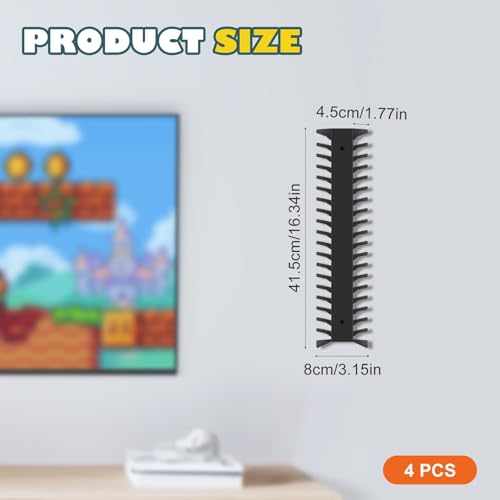 4 Pack Wall Mount DVD Storage Shelf for , CD & Video Game Case - Heavy-Duty Metal CD Rack for PS5 PS4 Xbox Switch - Floating DVD Media Storage Holder & Game Organizer for Gaming Room, Holds 76 Discs - size: 4-Pack