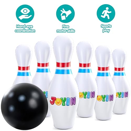 JOYIN Giant Inflatable Bowling Set for Kids and Adults, Christmas Birthday Party Games, Kids Education Motor Skills Toys - style: Classic bowling