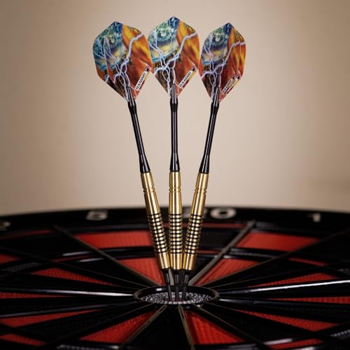 Elkadart Storm Soft Tip Darts with Storage/Travel Case - style: Black Rings (14 Grams)