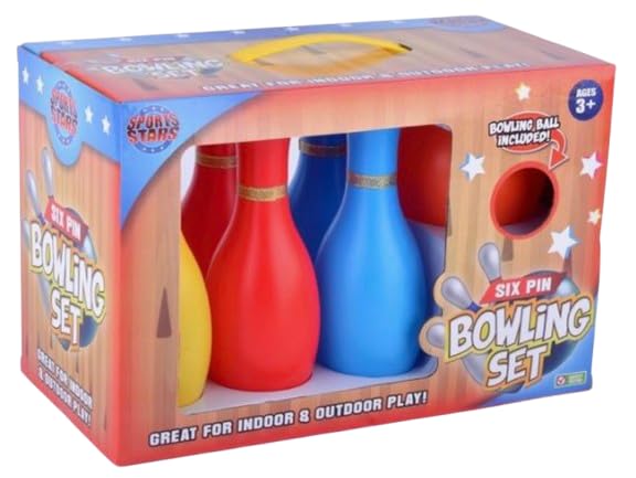 Toddler 6 Pin Bowling Set with Ball, Colorful Indoor and Outdoor Game, Ages 3+