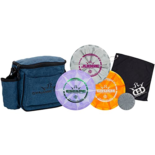 Dynamic Discs 3-Disc Set with Bag | 3X Disc Golf Disc w/Putter, Midrange & Driver + Cadet Shoulder Bag | Perfect All-in-One Starter Set for Beginners & Intermediates w/Towel & Mini (Midnight Blue) - color: Midnight Blue
