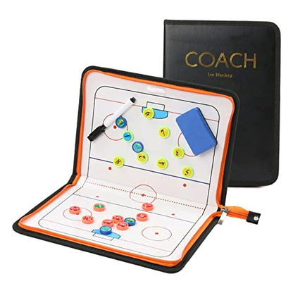 Joyeee Ice Hockey Tactics Board for Kids & Adults, Magnetic Coaching Board, Ice Hockey Equipment for Men, Boys and Ice Hockey Enthusiast, Christmas Ice Hockey Gifts for Men Father - color: #02 Folding Ice Hockey Board