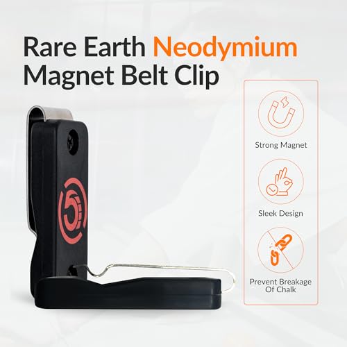 Cru5h Billiards Magnetic Chalk Holder Belt Clip - Rare Earth Neodymium Magnet Belt Clip with Metal Chalk Holders - Circle, Hexagon, Octagon, and Square Included