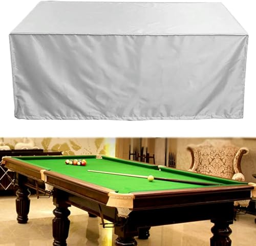 Pool Table Cover Hard Top,7 8 9 Ft 420D Oxford Cloth Billiard Table Covers Heavy Duty Waterproof Fitted Pool Table Cover Fabric Durable Uv Protection Dust Storage Cover,Silver-9ft:113x61x32in - color: Silver, size: 9ft:113x61x32in