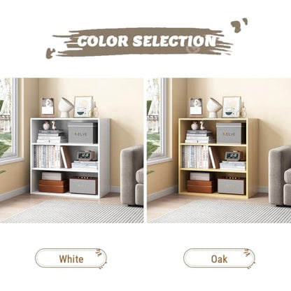 NELYE Basic Open Shelf Bookcase - 3-Tier Wooden Cube Storage Shelves Split Bookshelf, White - color: White, size: 3-Tier