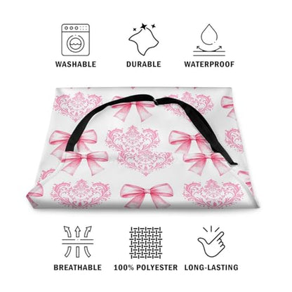 Manfei Blue Bowknot Kids Kitchen Apron - color: Light Pink