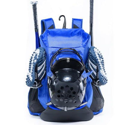 | Baseball Bag Softball Bat Bag, Double-layer Baseball Backpack Adult with Gear Klip To Hold Baseball Glove, Baseball Essential Gear, Youth Baseball Bag for Boys, Girls, Baseball Accessories - color: Blue