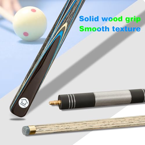 HomeSeason 57inch Snooker Cue Stick 18oz 3/4 Jointed Pool Cue, with Extension, Cue Case, Durable Ash Wood and Red Maple Construction Billiards Cue - color: HSS15