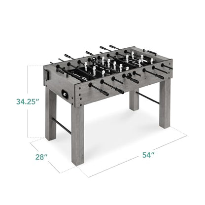 Best Choice Products Full Size 54 Inch Regulation Foosball Table for Home, Game Room - Includes 2 Balls, 2 Cup Holders - color: Gray