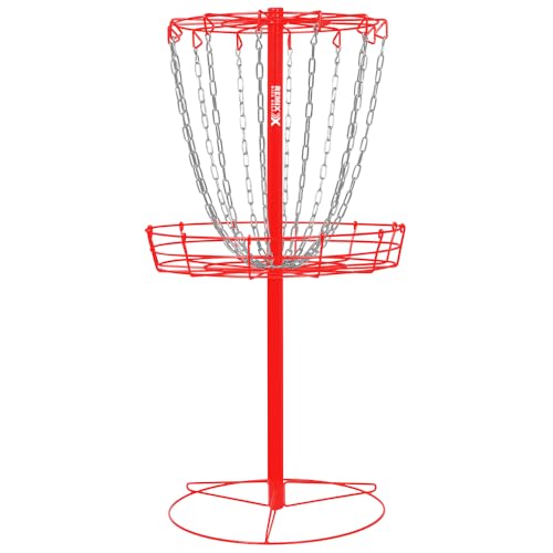 Remix Practice Basket for Disc Golf - Choose Your Color and Style - style: Single Chain - Red