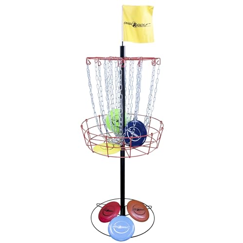 Park & Sun Sports Portable Frisbee/Disc Golf Steel Target Goal with Basket - style: Deluxe 6 Disc Set