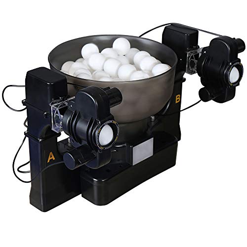 Ping Pong Robot Machine with 36 Different Spin Balls Table Tennis Robots Automatic Ball Machine for Training - color: Dual Head Ping Pong Robot