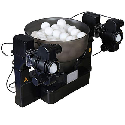 Ping Pong Robot Machine with 36 Different Spin Balls Table Tennis Robots Automatic Ball Machine for Training - color: Dual Head Ping Pong Robot