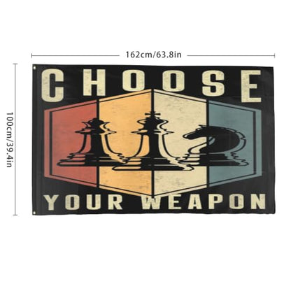 Choose Your Weapon Retros Chess Master Pieces Game Club Humor Flag For 3x5 - color: white1