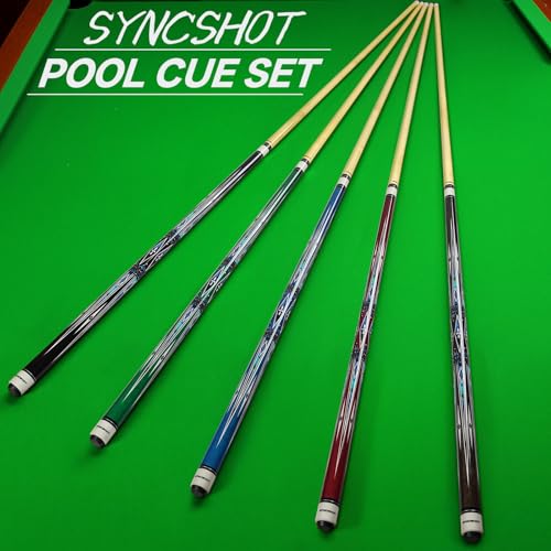 Pool Cues Set of 5/4/1, Pool Sticks for Adults 58 48 Inch 15 18 19 20 21oz Maple Wood Billiards Cue Sticks, for Professional Billiard Players Bars Home Hall Table Sport - color: 5 Cue Sets (18 19 19 20 21oz)